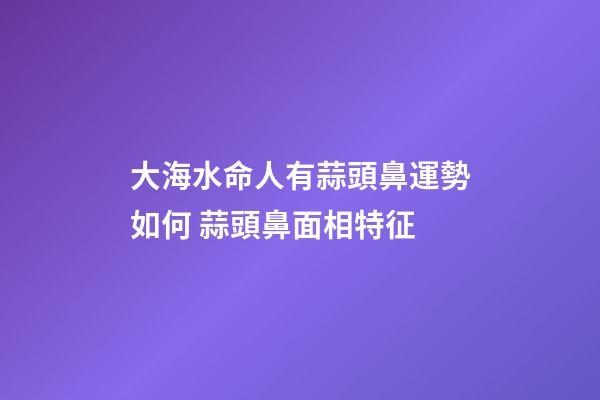 大海水命人有蒜頭鼻運勢如何 蒜頭鼻面相特征